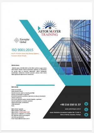 ISO 9001:2015 KYS BAŞ DENETÇİ EĞİTİMİ